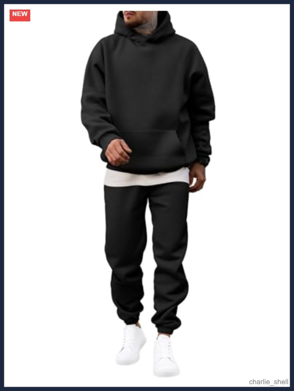 Men's 2 Piece Fleece Tracksuit Set Hoodie Jogger
